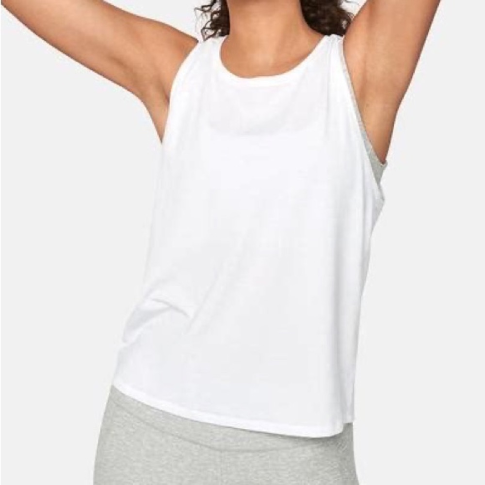 Outdoor Voices White Sweatee Tank Top, Size S